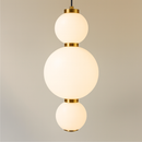 Підвісний світильник золотий потрійний з білими плафонами H-22 cm Led 12W Gold Pearl Balls 251166-100006689