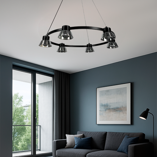 Підвісні світильники Industrial Black + Graphit 3000К-6000К D-60cm Led 12W / D-80cm Led 18W / D-100cm Led 24W 231018-100002689