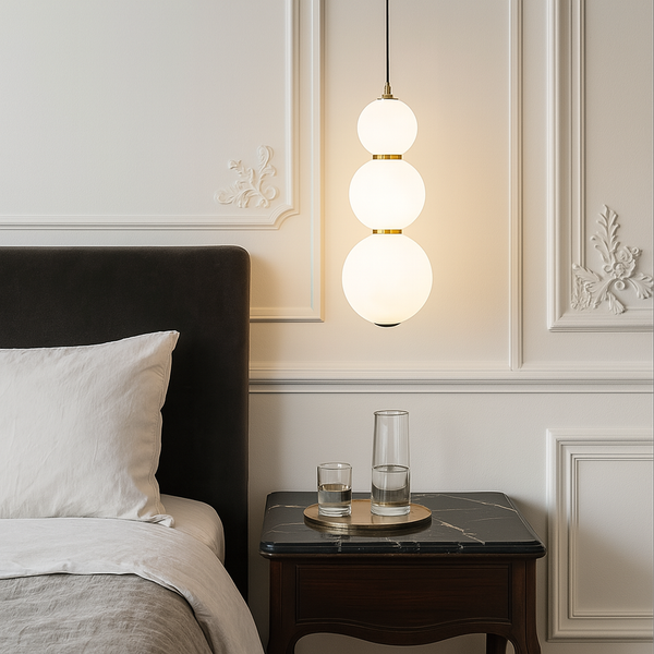 Підвісний світильник золотий одинарний з білим матовим плафоном H-35 cm Led 14W Gold+White Pearls 250718-100005708