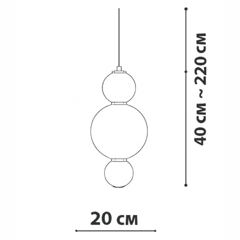 Підвісний світильник золотий потрійний з білими плафонами H-22 cm Led 12W Gold Pearl Balls 251166-100006689