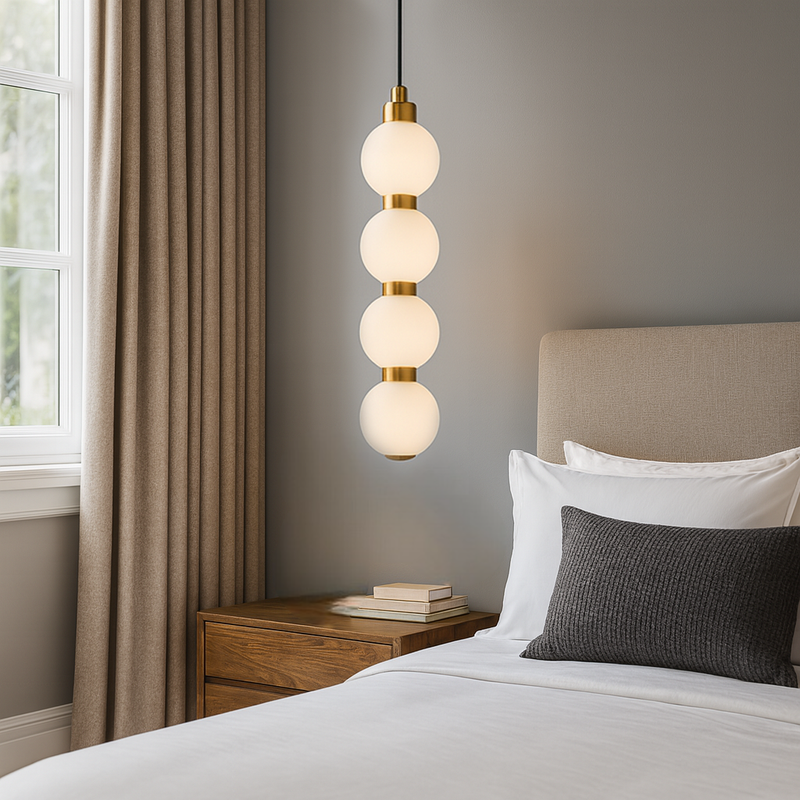 Підвісний світильник золотий з чотирма білими плафонами Led 10W Gold Pearl Balls 251166-100006690