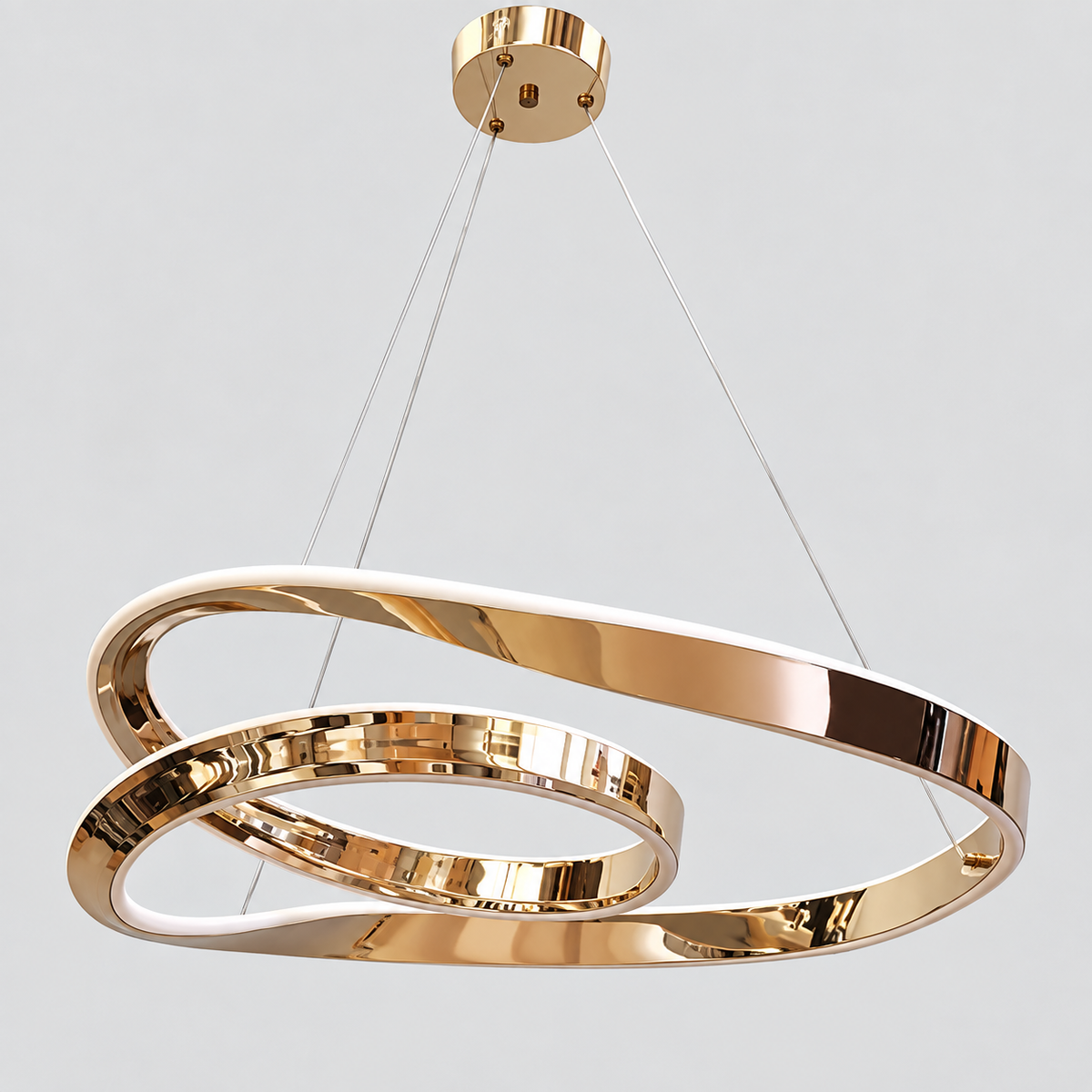 Люстра золота підвісна з вигнутим плафоном D - 61 cm Led 71W Gold Curl 260935-100008988