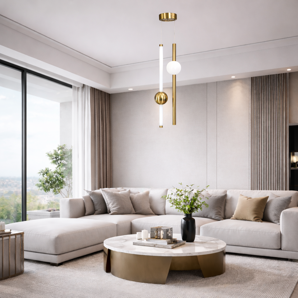 Підвісні світильники H-62 cm Led 24W 4000K Gold+White Elegant 230235-100001388