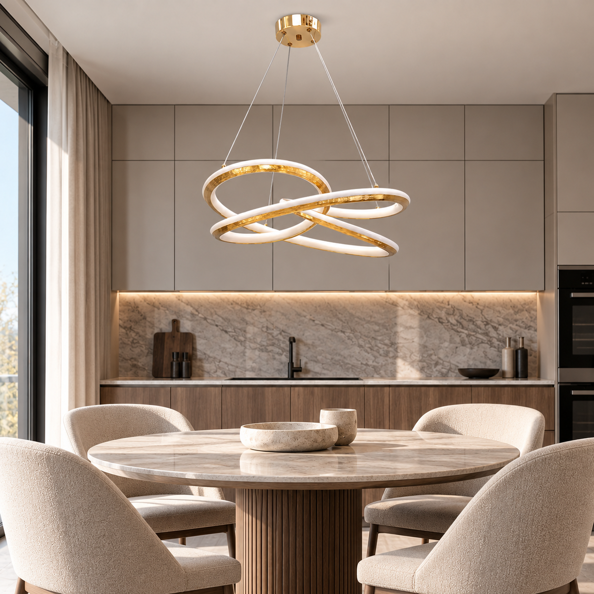 Люстра золота підвісна з хвилястим плафоном D - 48,5 cm Led 149W Gold Curl 260935-100008990
