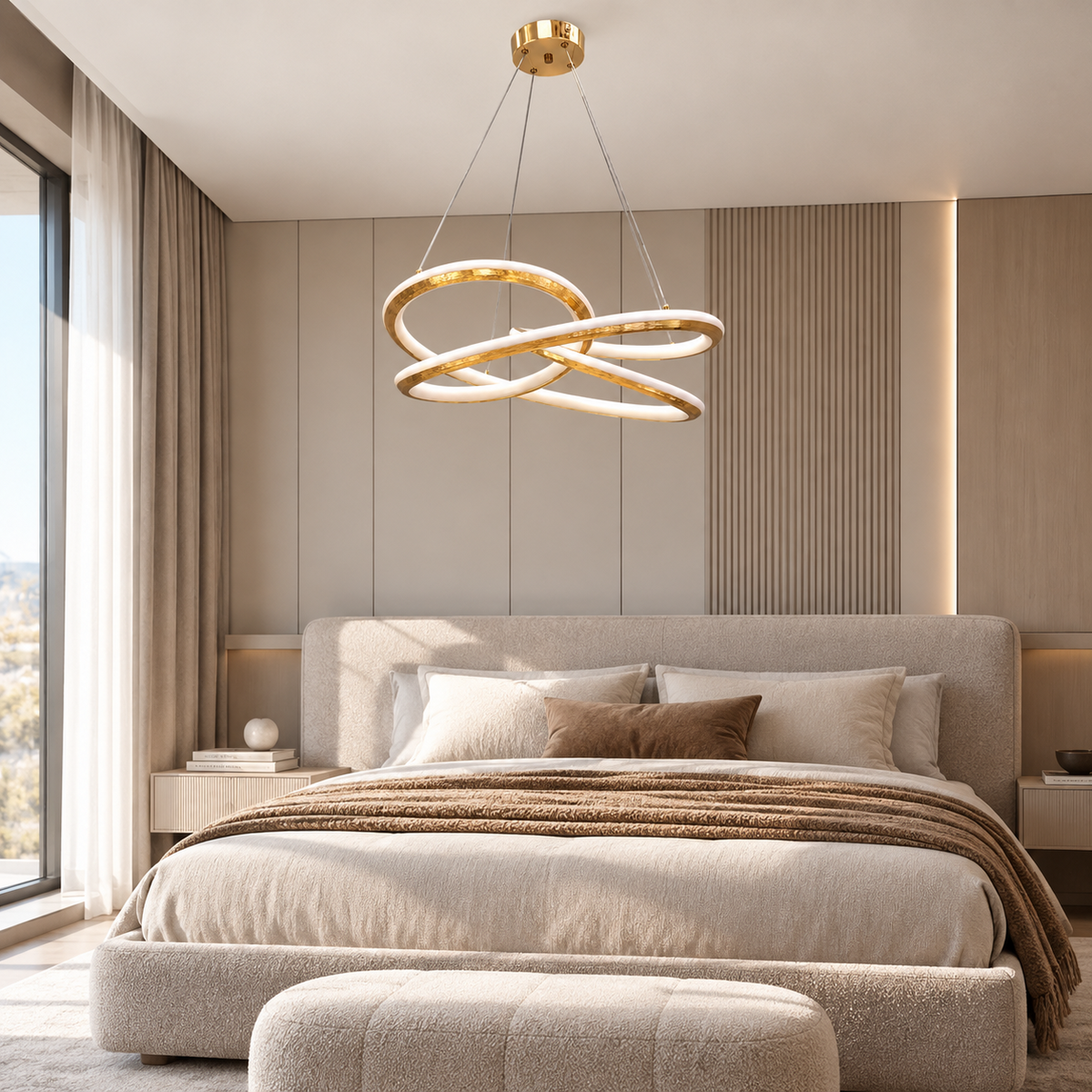 Люстра золота підвісна з хвилястим плафоном D - 48,5 cm Led 149W Gold Curl 260935-100008990