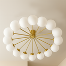 Люстра золота з білими матовими плафонами D-60 cm / D-80 cm E14x10 / E14x16 Gold Pearls 251119-100006693