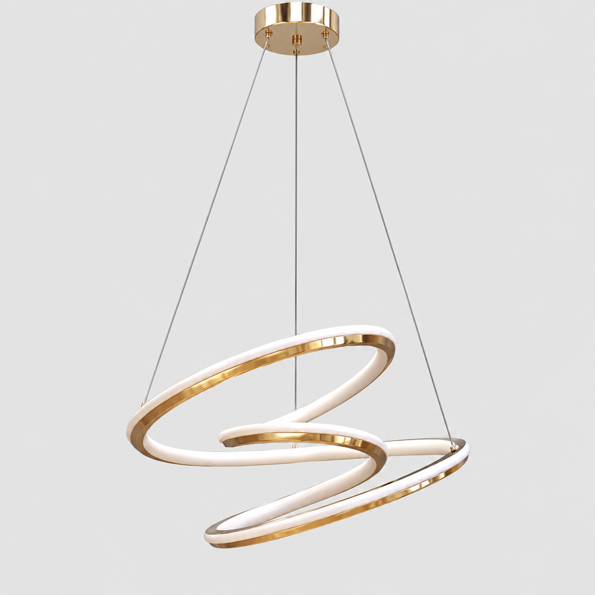 Люстра золота підвісна з хвилястим плафоном D - 46 cm Led 150W Gold Curl 260935-100009001
