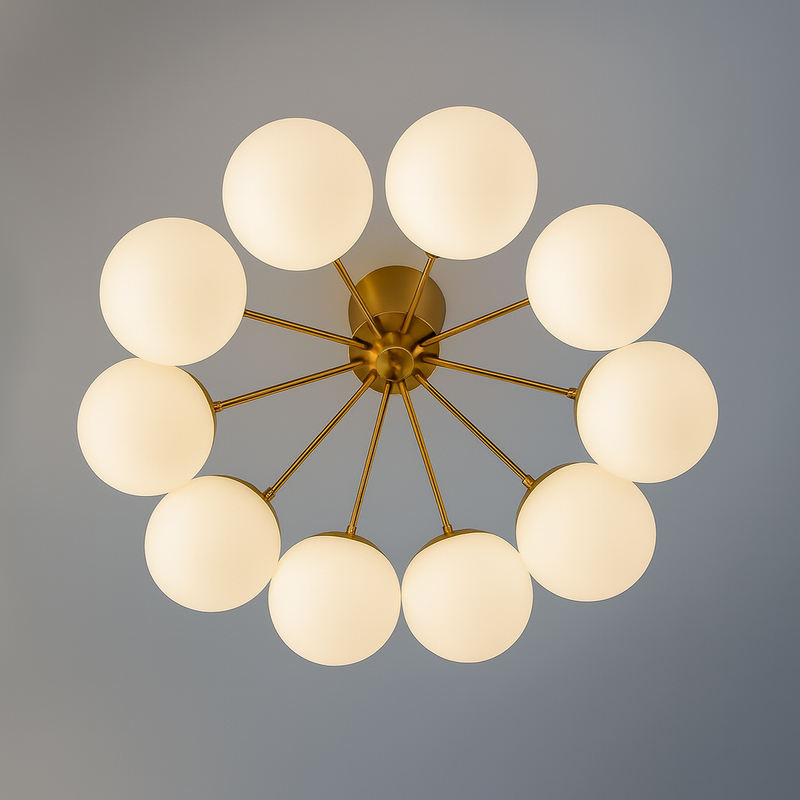 Люстра золота з білими матовими плафонами D-60 cm / D-80 cm E14x10 / E14x16 Gold Pearls 251119-100006693