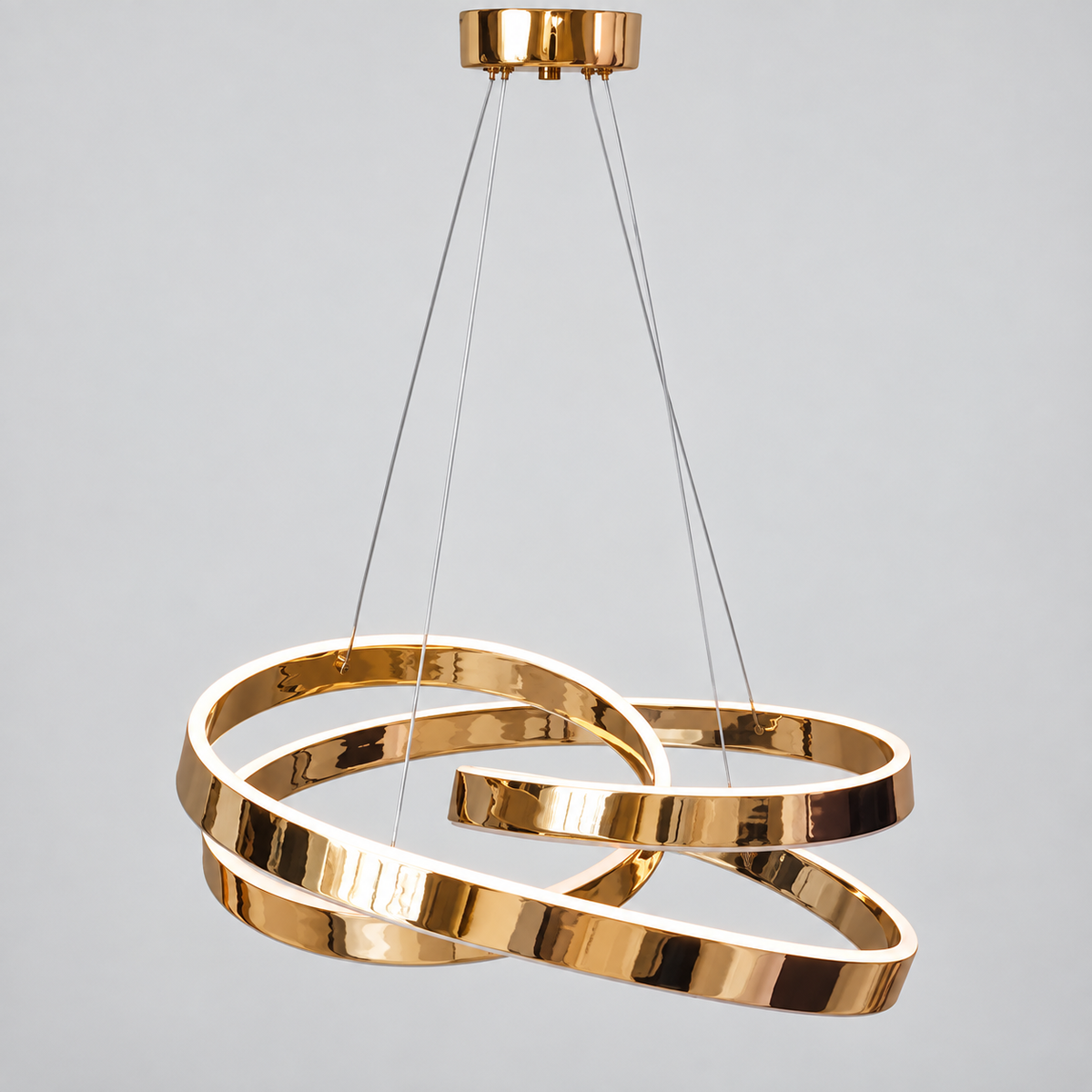Люстра золота підвісна з хвилястим плафоном D - 56 cm Led 227W Gold Carol 260935-100009002