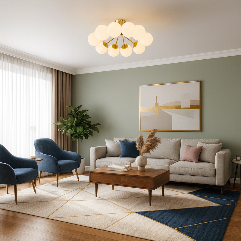 Люстра золота з білими матовими плафонами D-60 cm / D-80 cm E14x10 / E14x16 Gold Pearls 251119-100006693