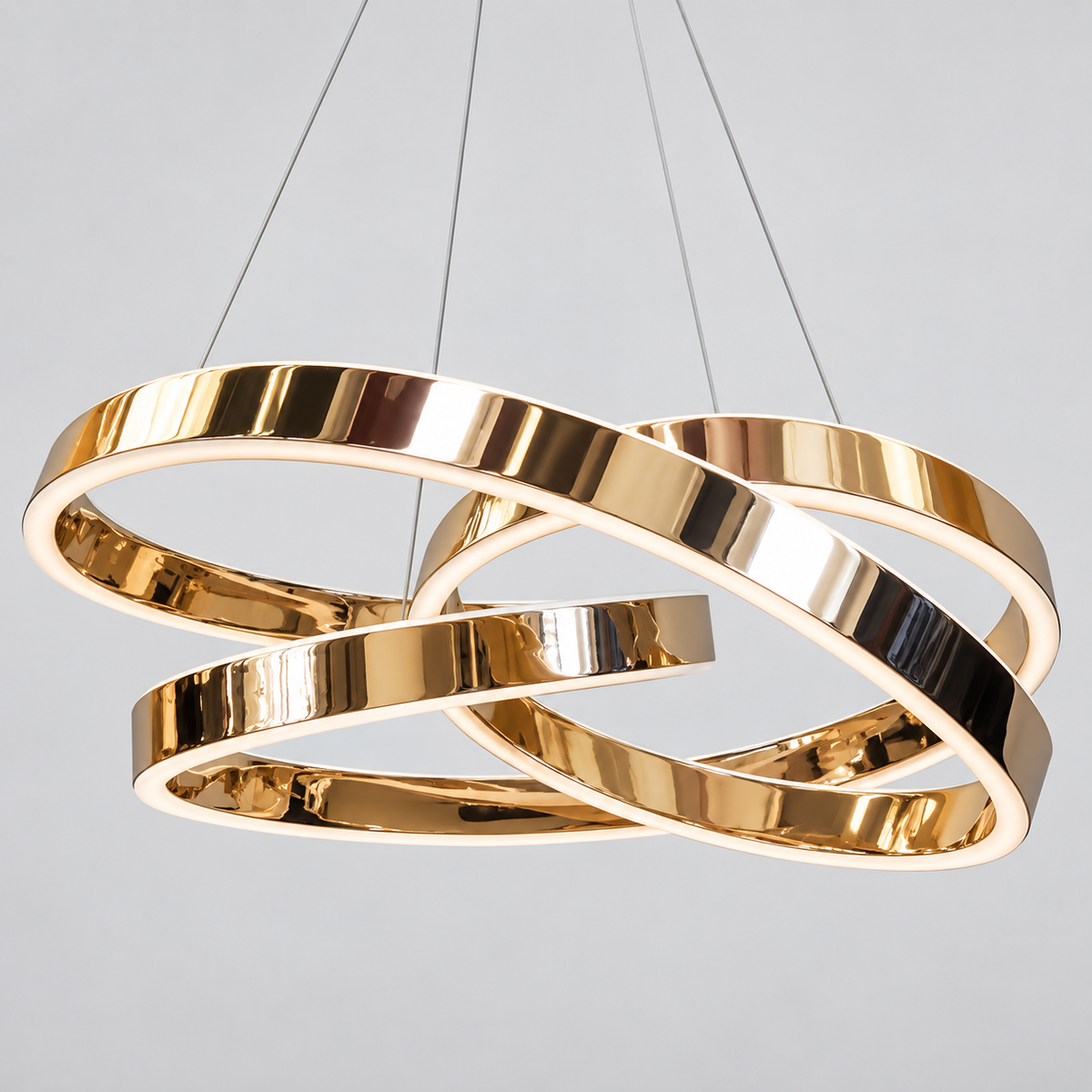 Люстра золота підвісна з хвилястим плафоном D - 56 cm Led 227W Gold Carol 260935-100009002