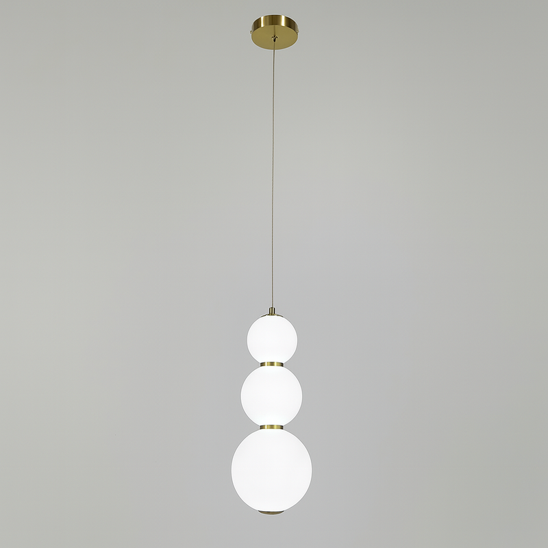 Підвісний світильник золотий одинарний з білим матовим плафоном H-35 cm Led 14W Gold+White Pearl 250718-100005708