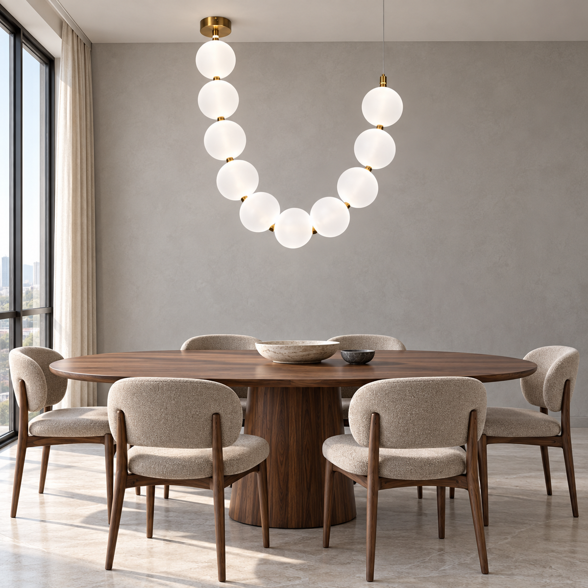 Люстра золота з білими матовими плафонами L-180 /210 /250 /280 /330 cm Led Gold+White Pearls 260118-100007019