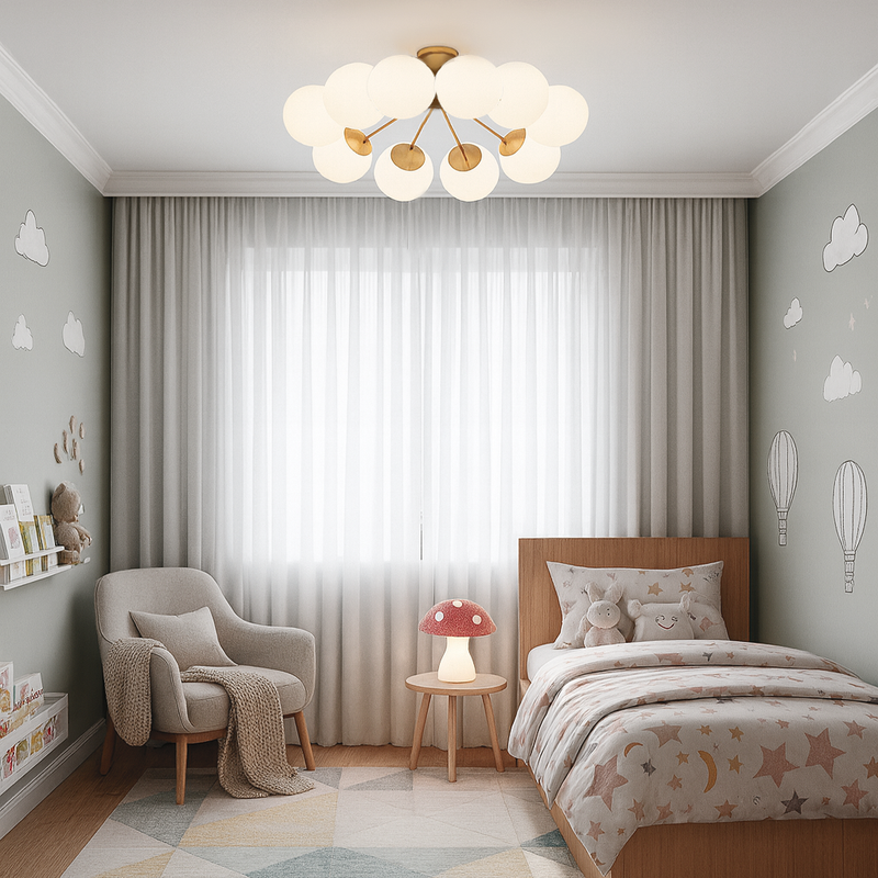 Люстра золота з білими матовими плафонами D-60 cm / D-80 cm E14x10 / E14x16 Gold Pearls 251119-100006693