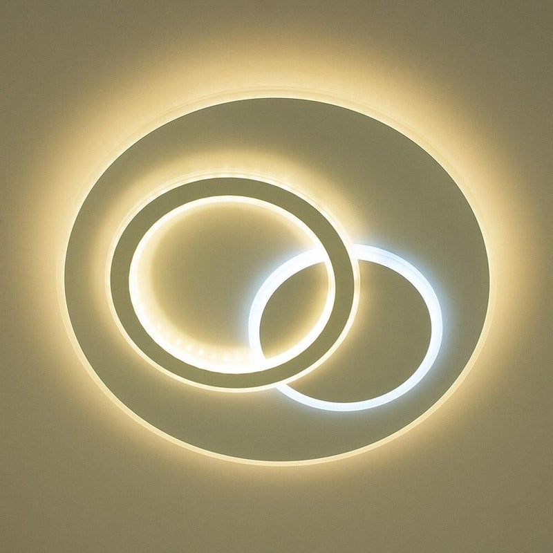 Ультратонка стельова біла кругла люстра з кільцями D-46 cm Led 70W White Home circle 250874-100005738