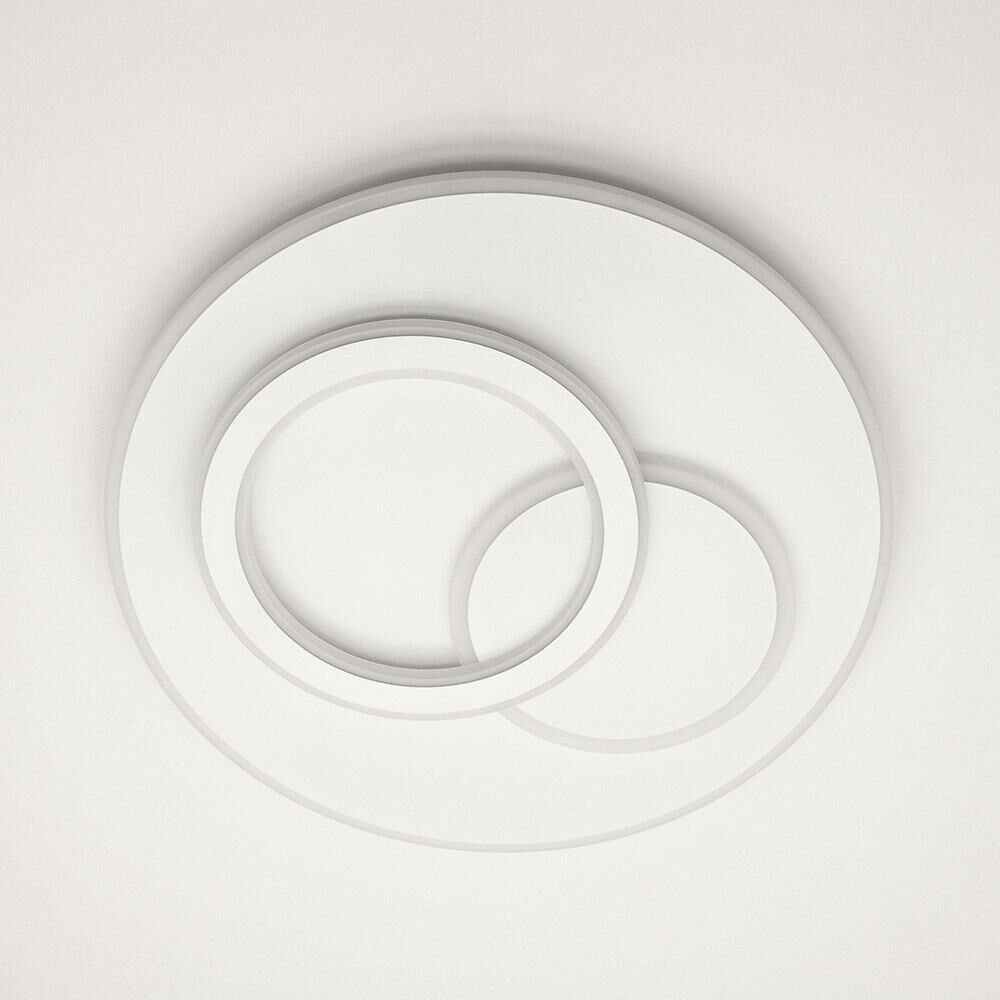 Ультратонка стельова біла кругла люстра з кільцями D-46 cm Led 70W White Home circle 250874-100005738