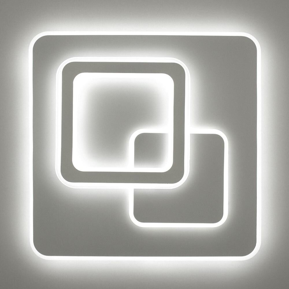 Ультратонка стельова біла квадратна люстра світлодіодна L-46 cm Led 70W White Home square 250874-100005739