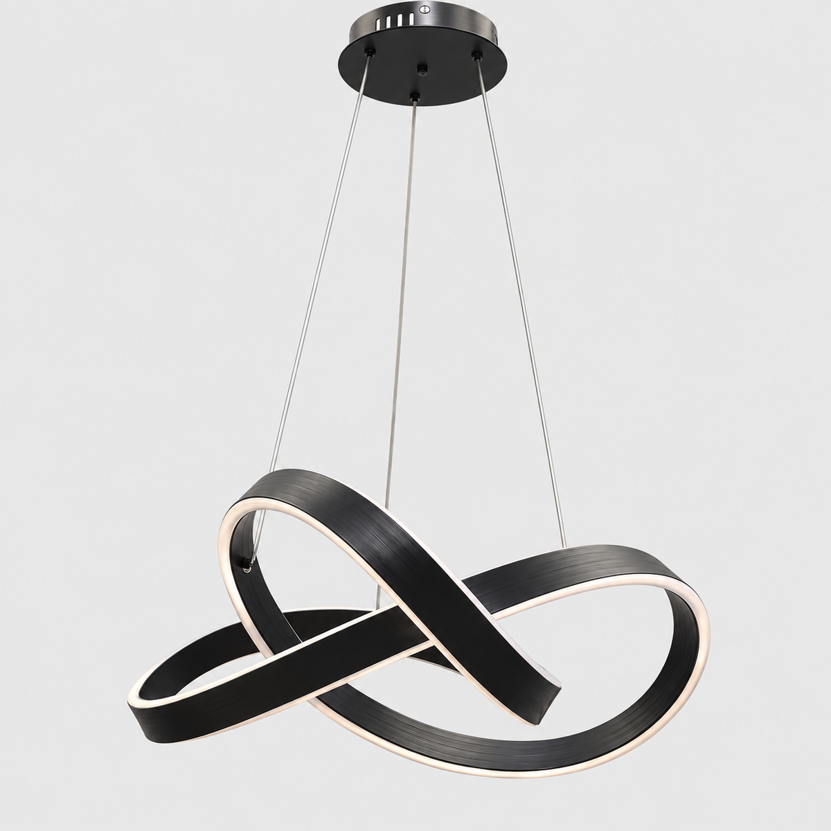 Люстра чорна підвісна з хвилястим плафоном D - 61 cm Led 135W Black Knot 260935-100009004