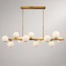 Люстра золота підвісна видовжена L-114 cm G9x12 Gold + White Bubbles Long 260135-100007306