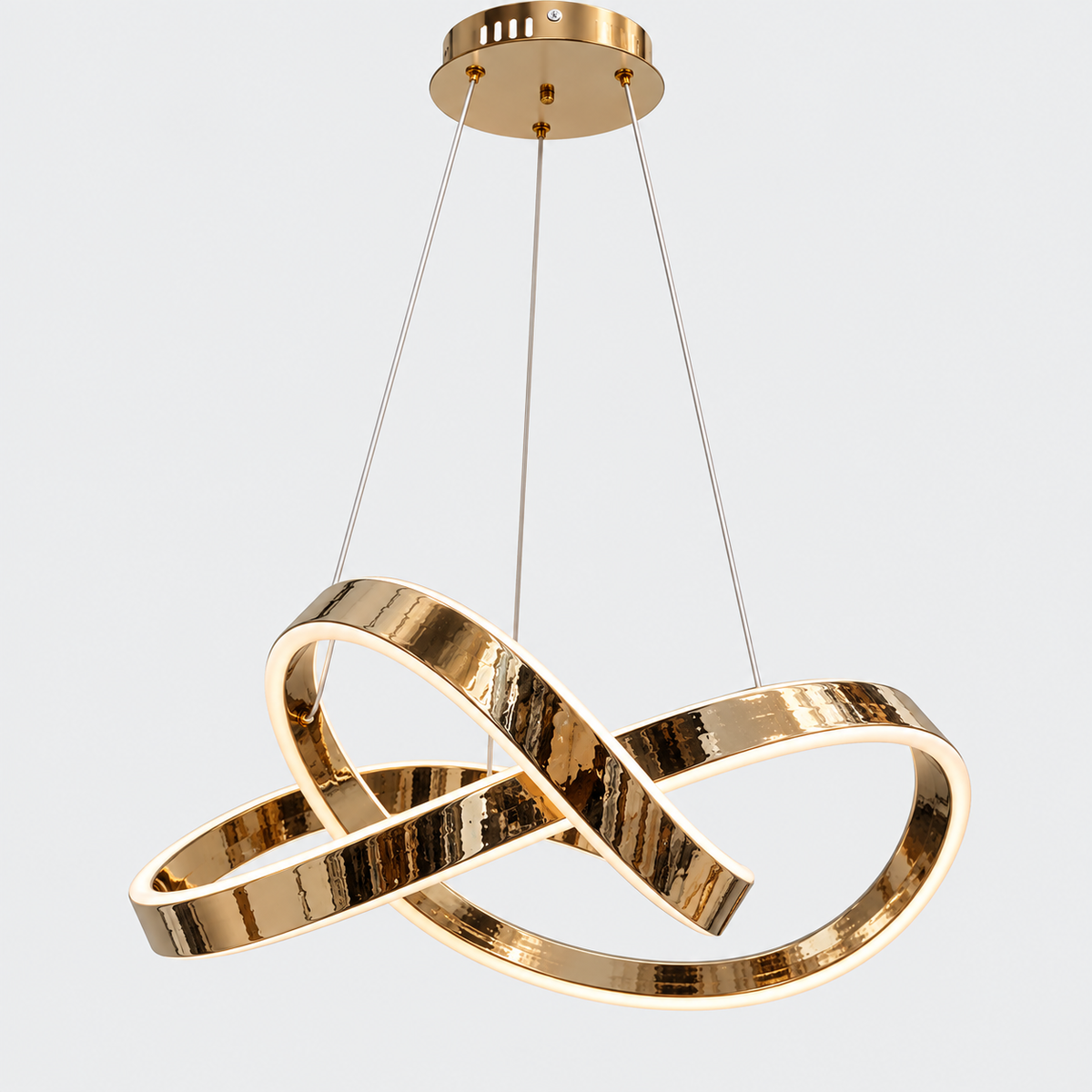 Люстра золота підвісна з хвилястим плафоном D - 61 cm Led 135W Gold Knot 260935-100009005