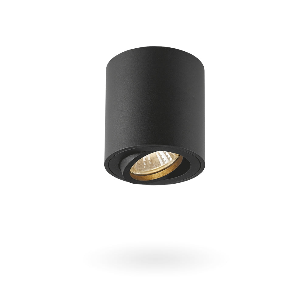 Світильник накладний чорний GU10 з поворотним цоколем H-8.4cm D-8cm Black 250654-100005223