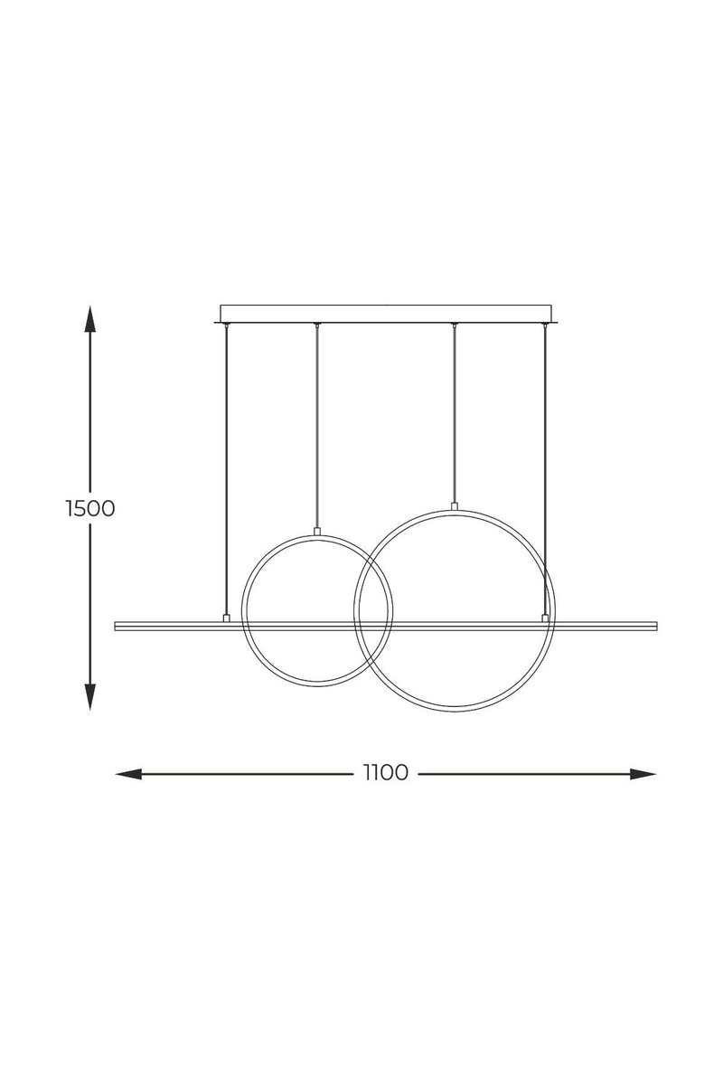 Підвісна люстра золота L-110 cm Led 34W 3000K Gold Luna 251040-100006220