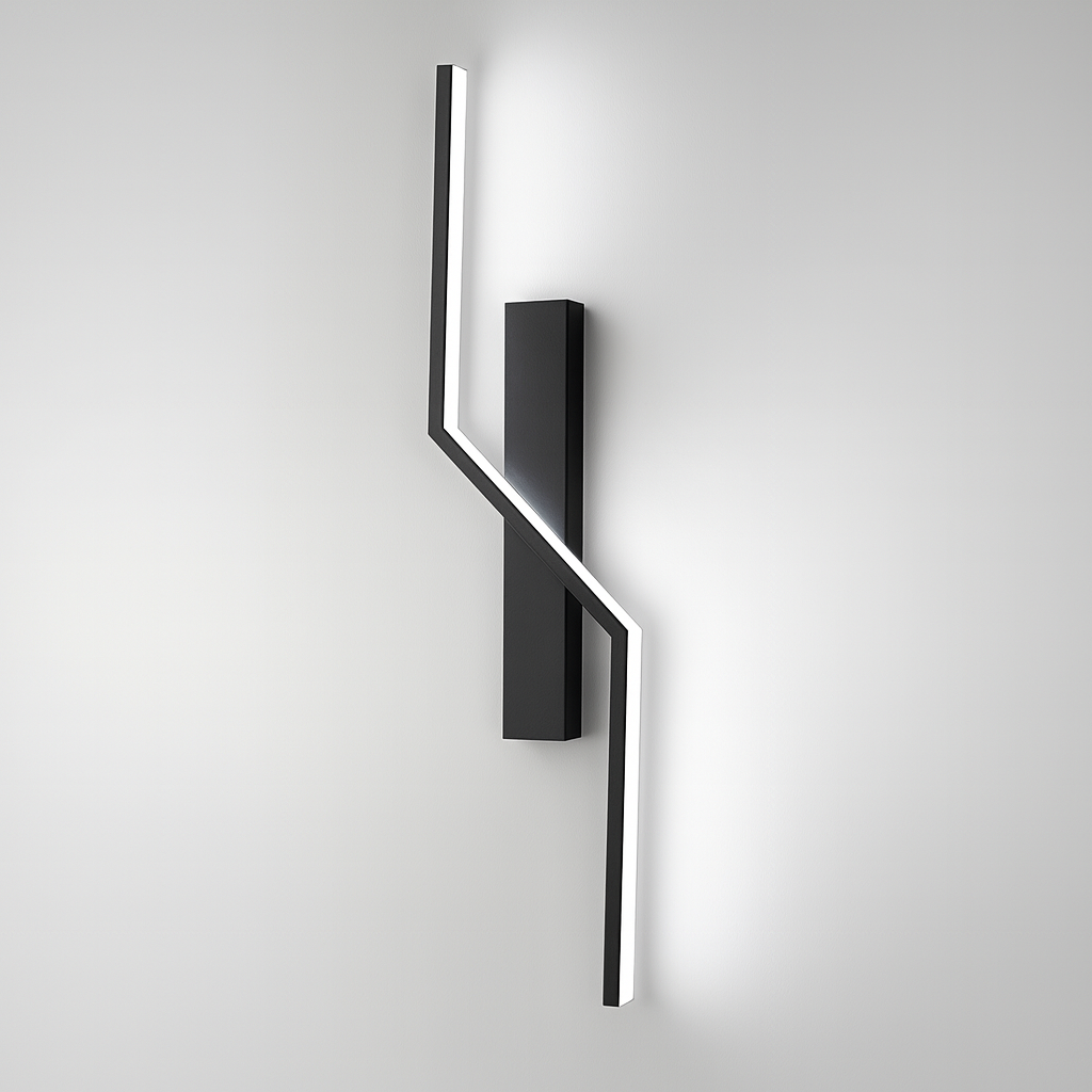 Бра чорне світлодіодне Left / Right H-60 cm/H-100 cm Led 13W/8W Black Double lines 230718-100002333