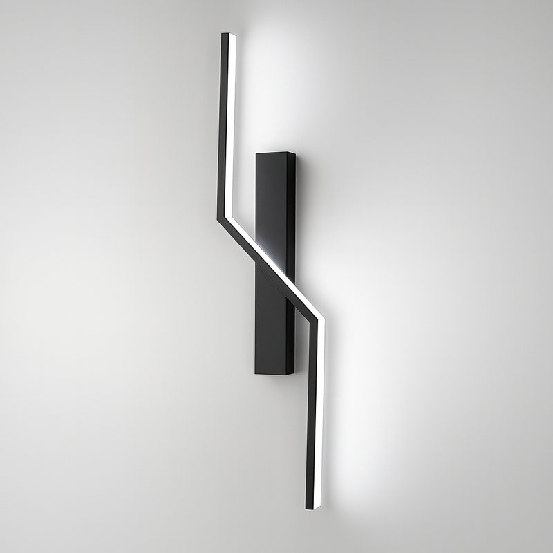 Бра чорне світлодіодне Left / Right H-60 cm/H-100 cm Led 13W/8W Black Double lines 230718-100002333