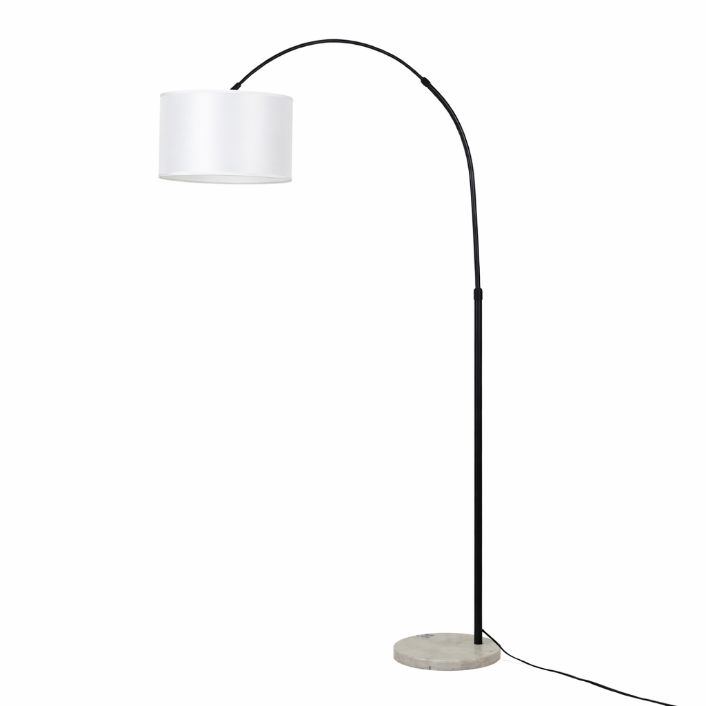 Торшер чорний з білим абажуром H-180 cm E27 White+Black Cosy 260331-100007747