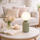 Лампа настільна зелена з білим матовим плафоном H-35 cm E14 Green Matte Bulb 260209-100007483