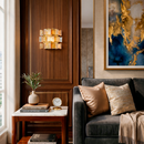 Світильник настінний золотий з бурштиновим плафоном H-17 cm G9 Gold + Amber Wings 260319-100007682