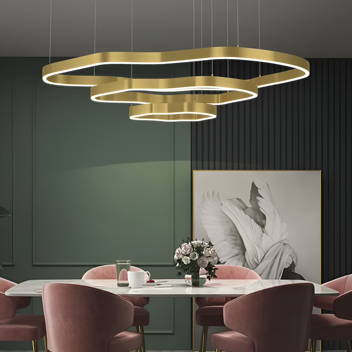 Люстра золота L-80cm Led 76W 3000K-6000K Gold Celestial 250518-100004835