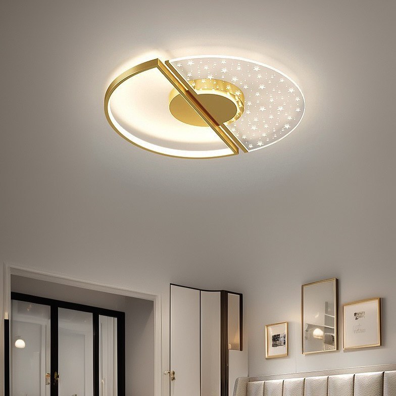 Стельовий світильник світлодіодний з пультом Stars ceiling D490 Led 48W 3000K 4000K 6000K Gold 250335-100004230