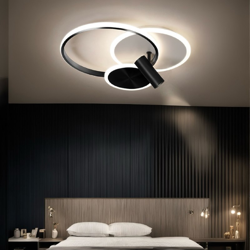 Стельовий світильник світлодіодний з пультом Ceiling with spot L480 Led 75W 3000K 4000K 6000K Black + White 240675-100003396