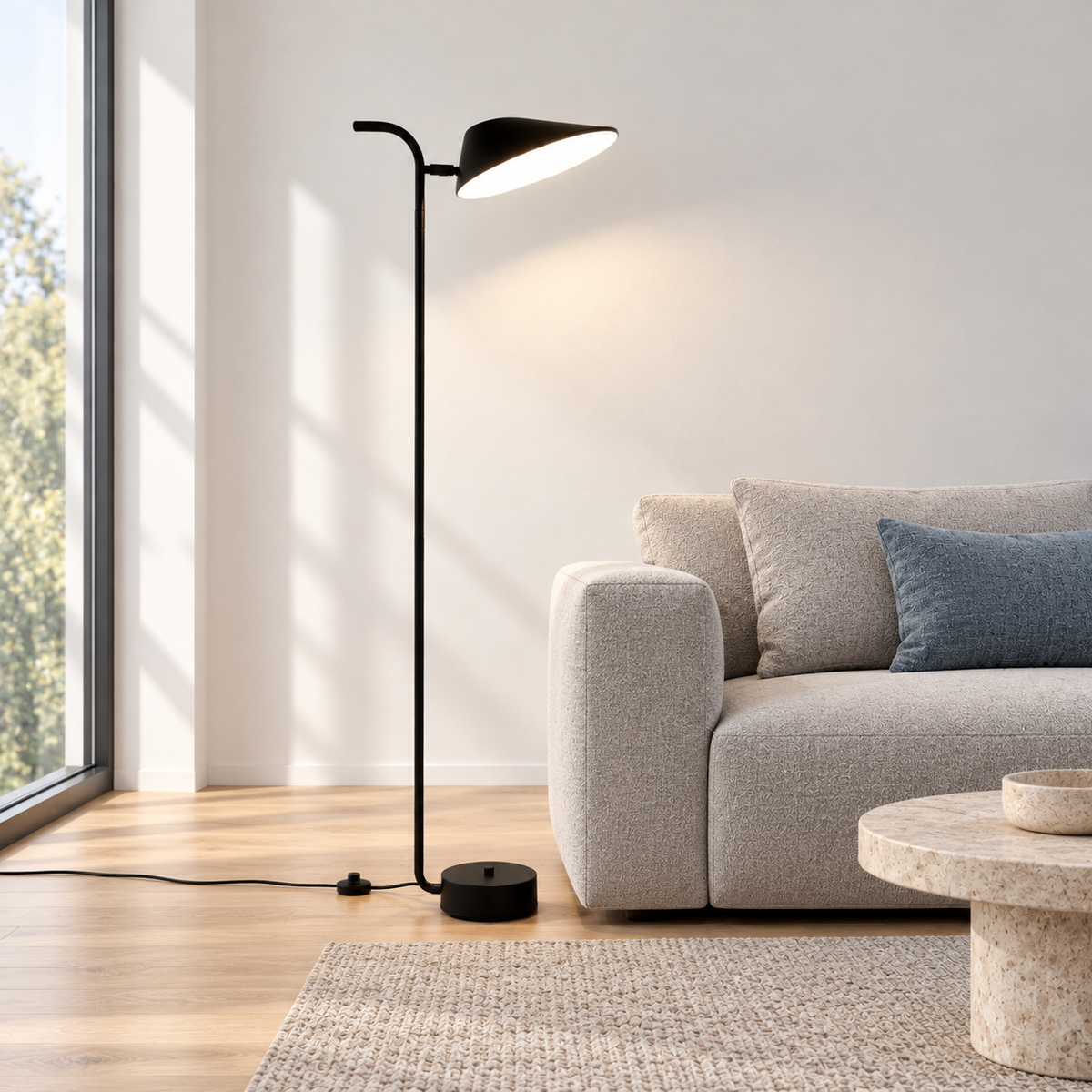 Підлоговий торшер чорний H-135 cm Led 12W 3000K Black Lamp 261018-100009081