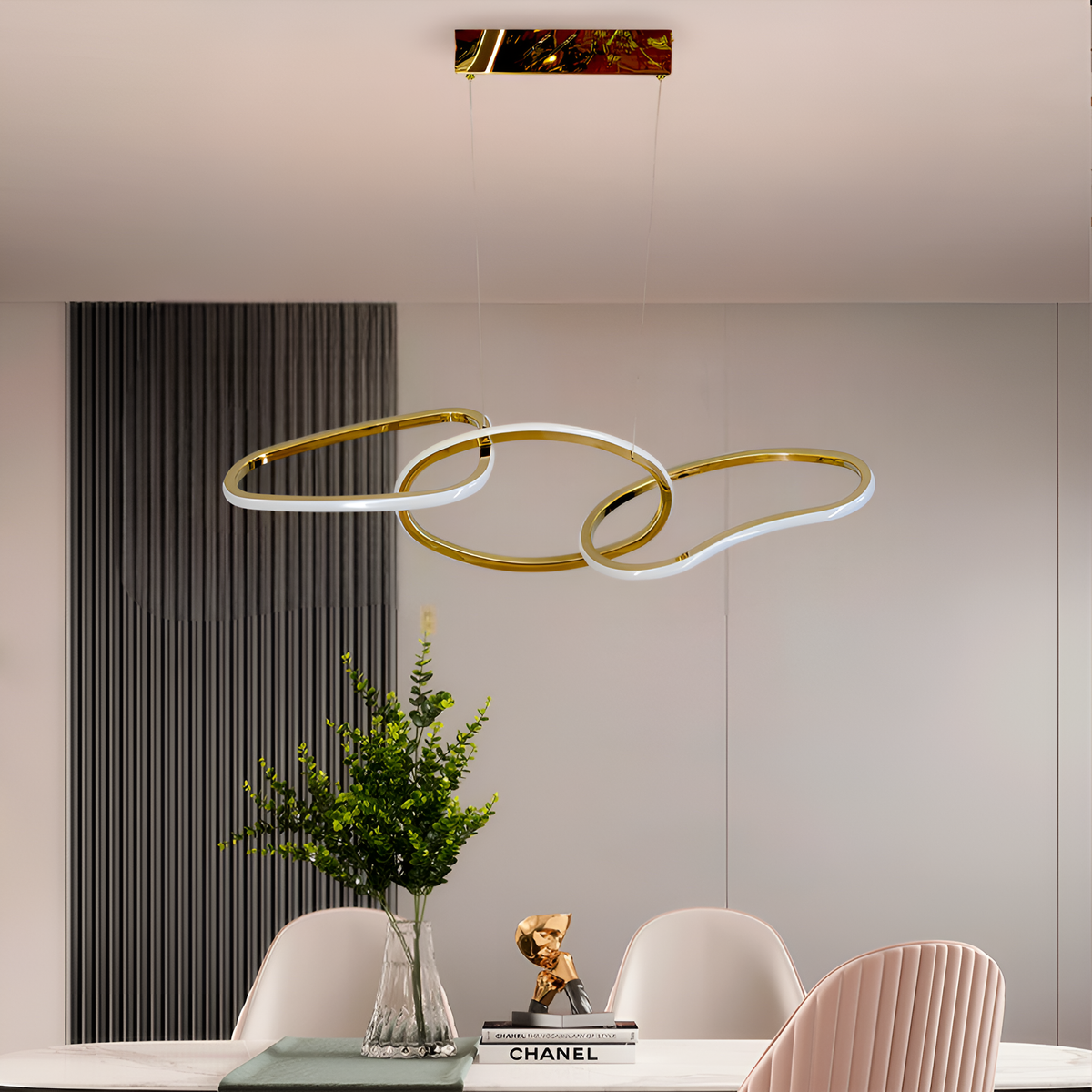 Люстра підвісна Circle Goldх3 L-80cm 52W 4500K 250535-100005000