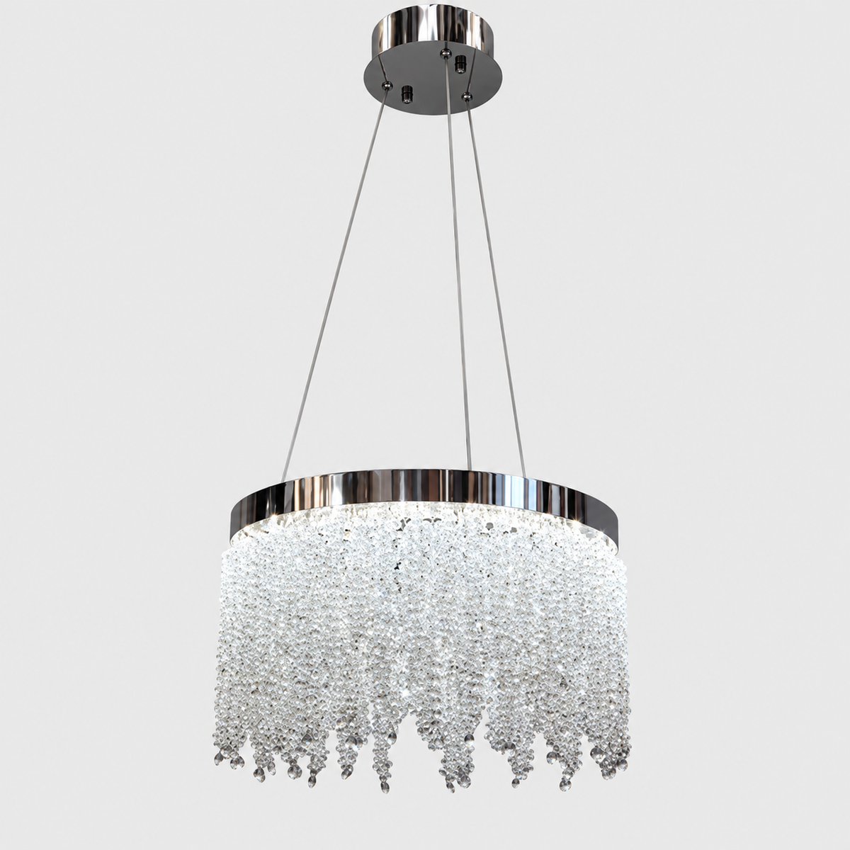 Люстра підвісна хром з декоративним фігурним плафоном D-39 cm / 60 cm / 80 cm Led 50W / 80W / 110W Chrome Tree 260935-100009011