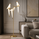 Торшер золотий з трьома пташками H-165 cm Led 18W Gold+White Pirch 260658-100008264