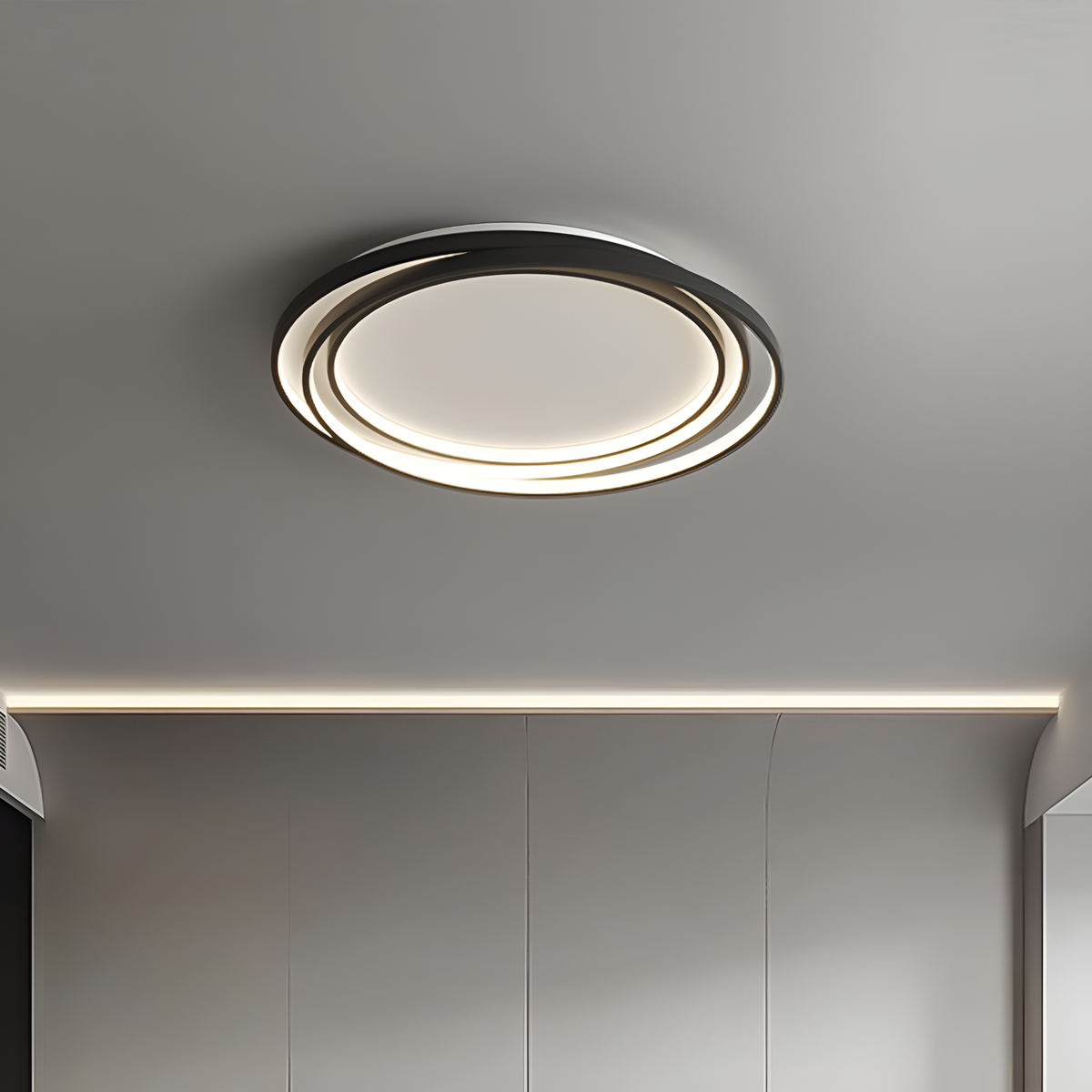 Стельовий світлодіодний світильник з пультом Geometry White + Black 76W LED 250431-100004649