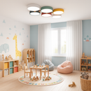 Люстра з дерева білий, чорний, зелений, рожевий, жовтий, сірий L-98 cm 5000K 72W White+Grey+Green+Pink+Yellow Wooden Green forest New 230958-100002591