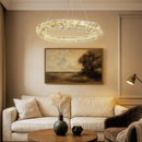 Люстра підвісна золота з скляним фігурним плафоном D-60 cm/D-80 cm  Led Crystal Gold 251188-100006580