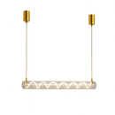 Люстра золота підвісна видовжена з прозорим плафоном L-100 cm Led 40W Gold Spiral tube 250931-100006129