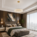 Люстра підвісна золота з кришталевим плафоном D-40 cm / D-60 cm Led 54W / 68W Gold Crystal 260622-100008056