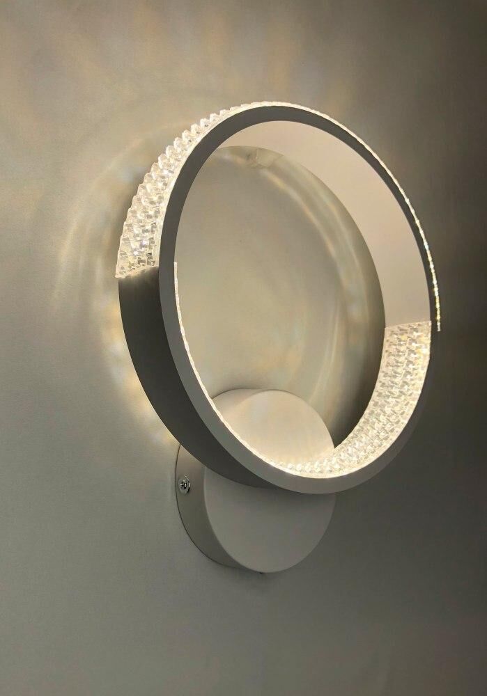 Настінний світильник білий D-25 cm H-30 cm Led 17W 3000-6000K White Arka lamp 251174-100006645