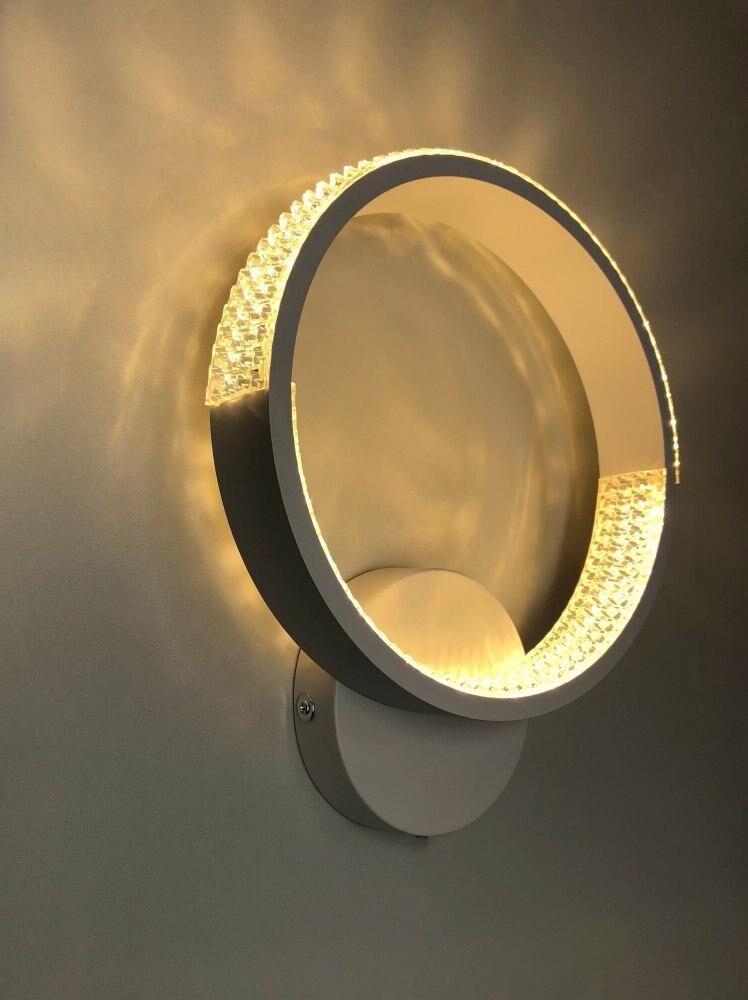 Настінний світильник білий D-25 cm H-30 cm Led 17W 3000-6000K White Arka lamp 251174-100006645