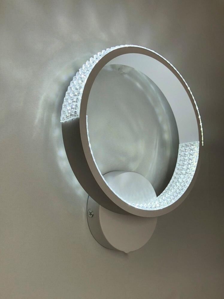 Настінний світильник білий D-25 cm H-30 cm Led 17W 3000-6000K White Arka lamp 251174-100006645