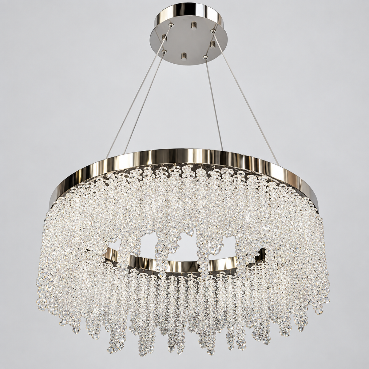 Люстра підвісна хром з декоративним фігурним плафоном D-39 cm / 60 cm / 80 cm Led 50W / 80W / 110W Chrome Tree 260935-100009011
