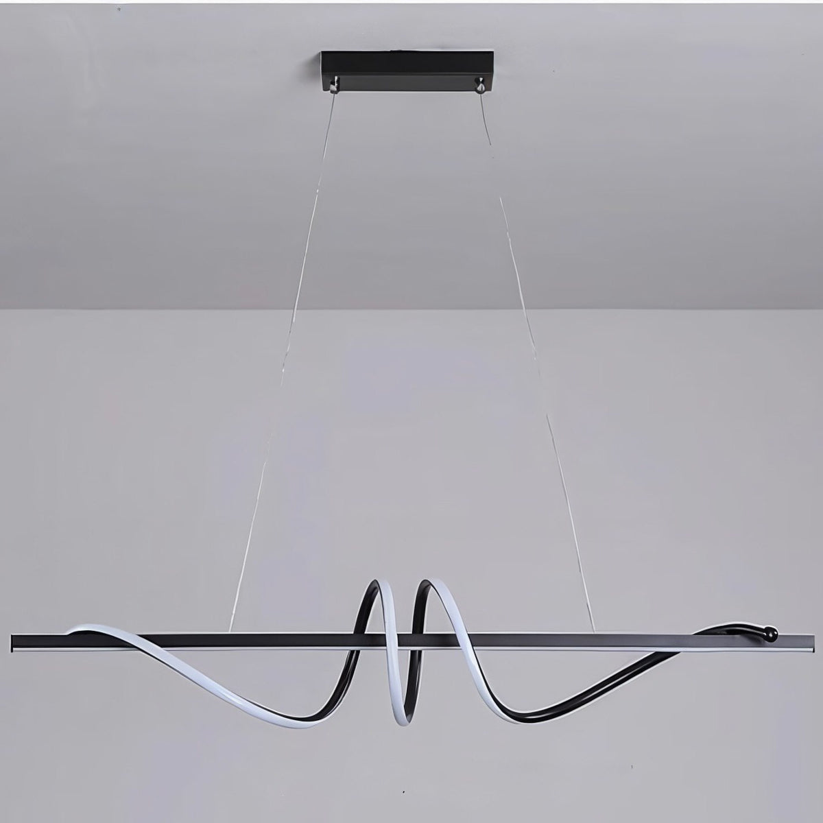 Підвісний світильник Gemo wave 3 led curly L1000 Led 66W 3000K 4000K 6000K Black 250149-100004028
