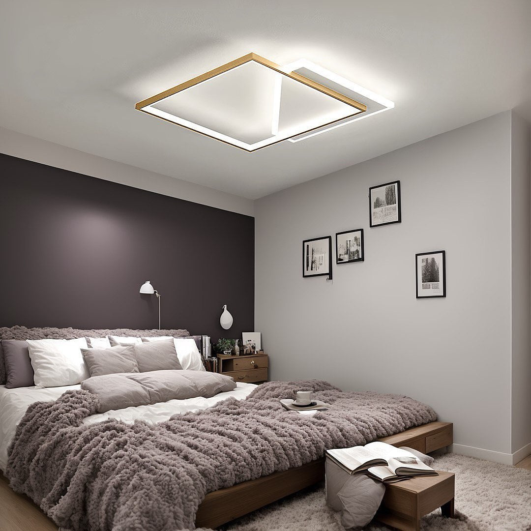 Люстра стельова Double ceiling L500 Led 36W 3000K 4000K 6000K Gold + White 240676-100003429