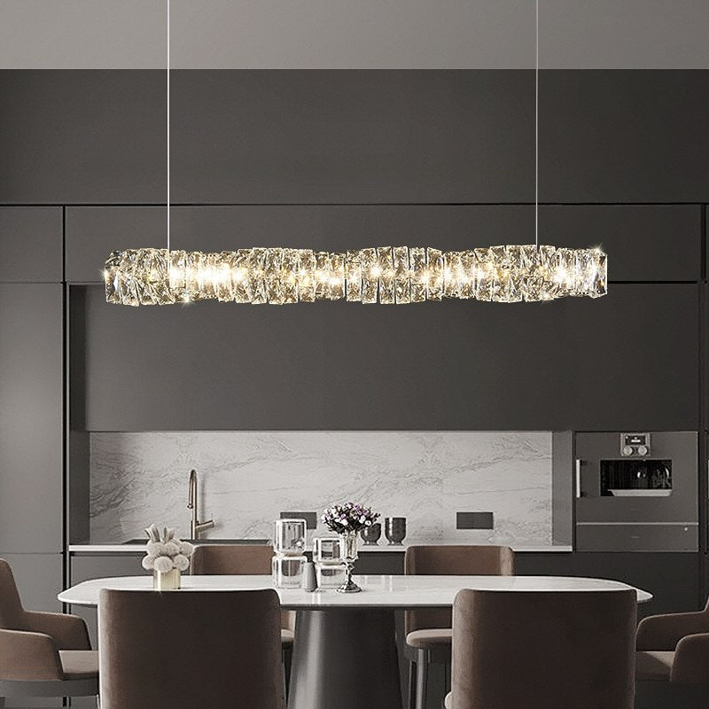 Підвісні світильники H-120 cm 3000K 4000K 6000K L-120 cm Led 110W / L-150 cm Led 138W Chrome Care luxury Crystal 240522-100003270